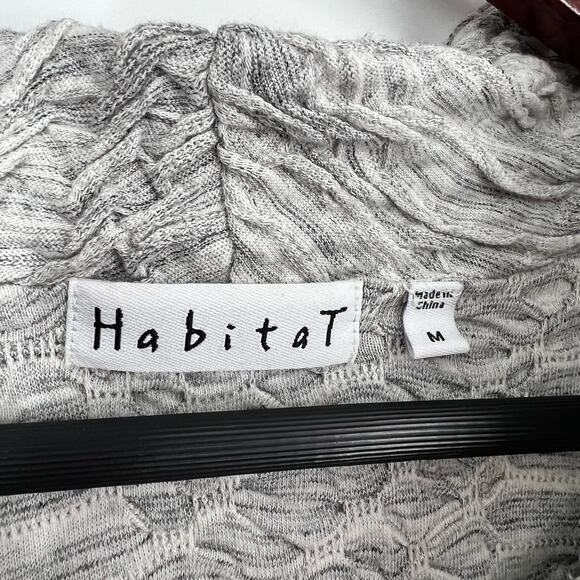 Habitat Womens Sz Medium Gray Wearable Art Abstract Artsy Blouse Shirt Top - Picture 2 of 6